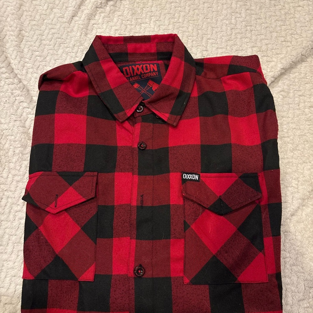 DIXXON Men's Bold Red and Black Checkered Shirt